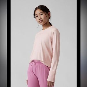 Athleta Girl Uptempo Long Sleeve Sweatshirt in dusty pink size XXL/ 16